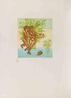 Couple in the Air - Etching by Normanno Soscia - 1990s