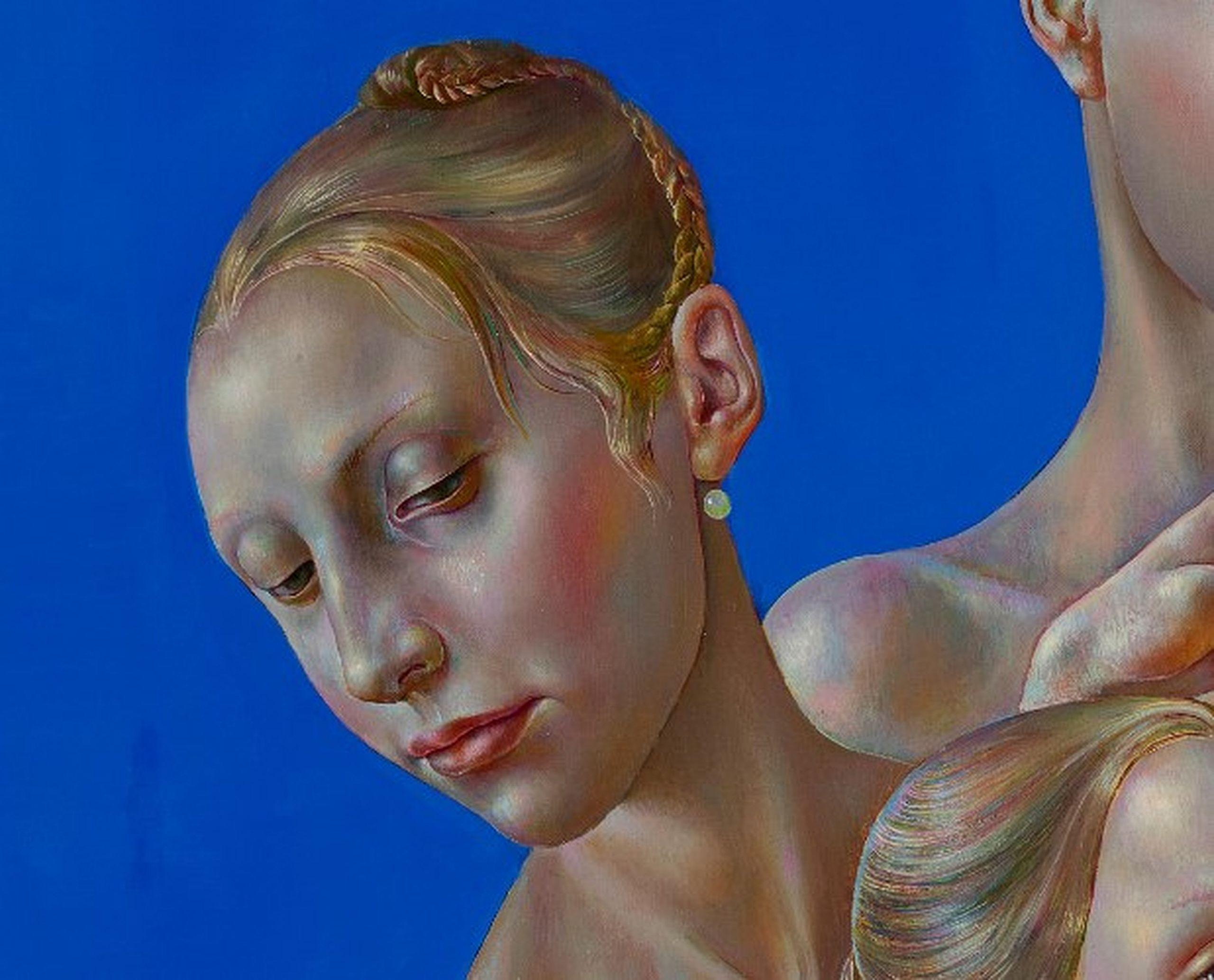 Mädchen und Weinreben. 2021. Öl auf Leinwand, 82x79 cm, Öl im Angebot 1