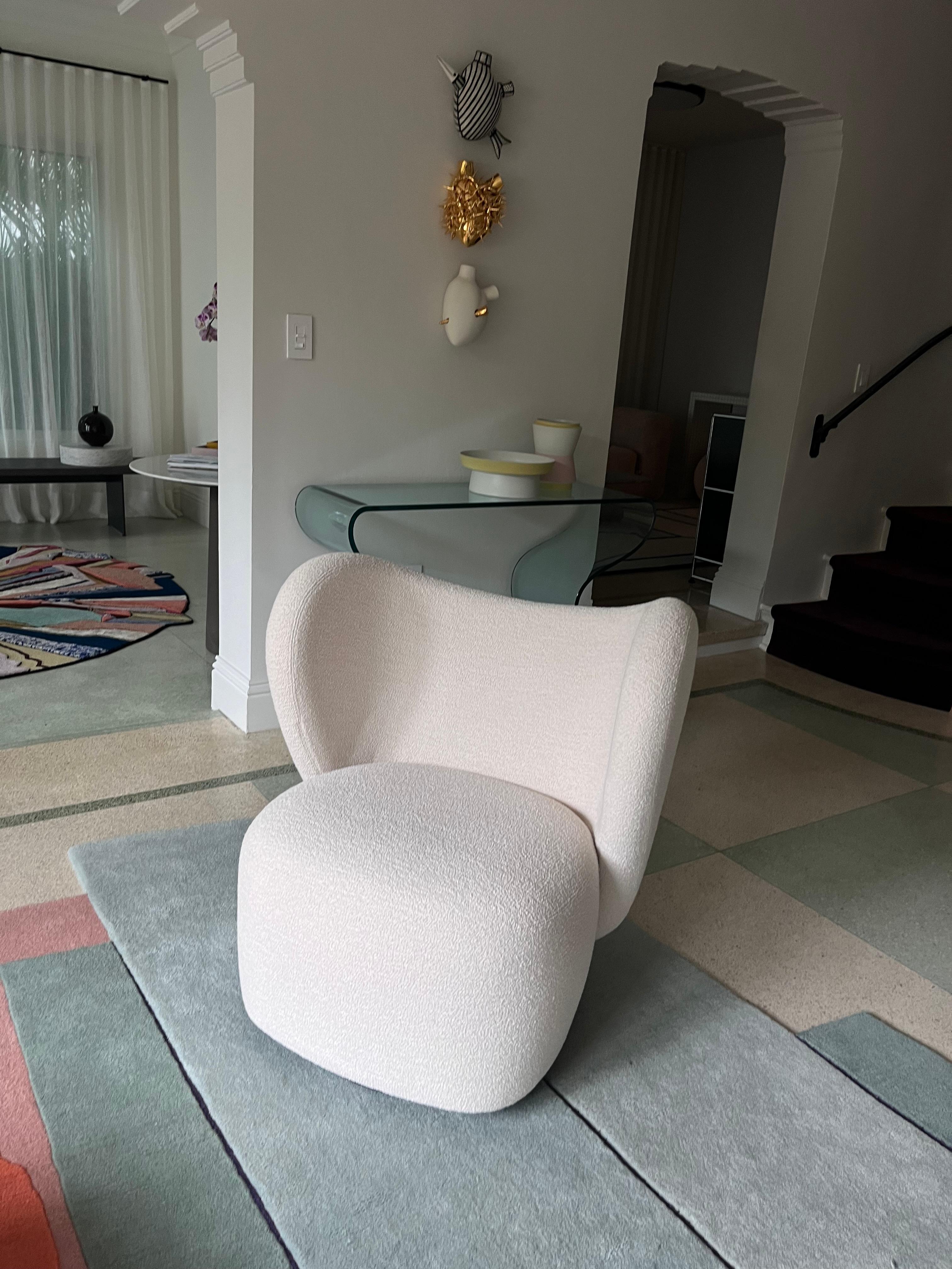 Fabric Norr11 Swivel Little Big Chair by Hansen & Hyldahl in STOCK For Sale