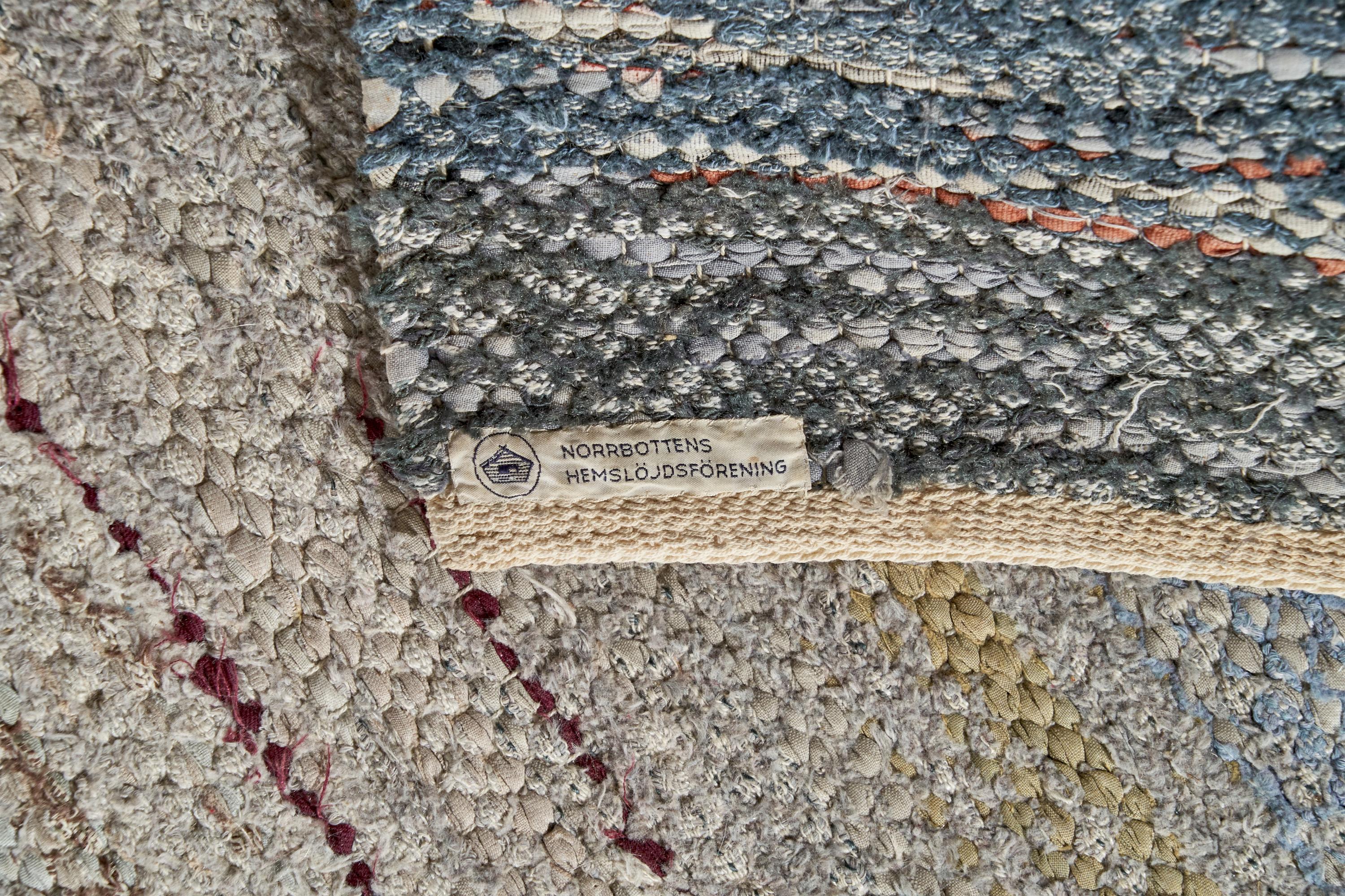 Mid-20th Century Norrbottens Hemslöjdsförening, Carpet, Wool, Sweden, 1950s For Sale