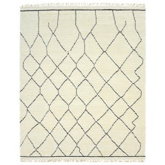 Norris, Bohemian Shaggy Moroccan Handmade Area Rug, Parchment