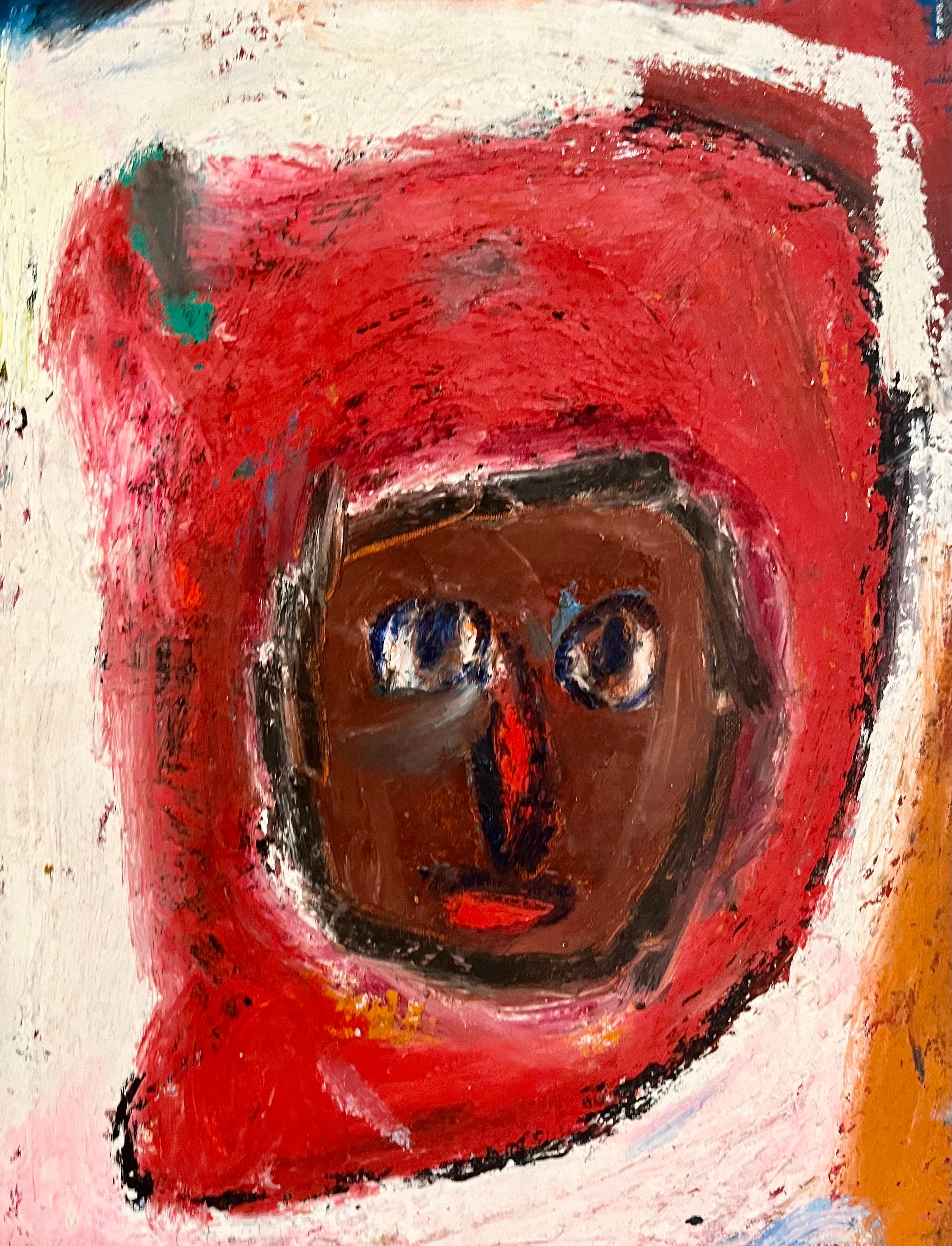 Grande dipinto espressionista Outsider Art Brut Due figure Norris Embry 3