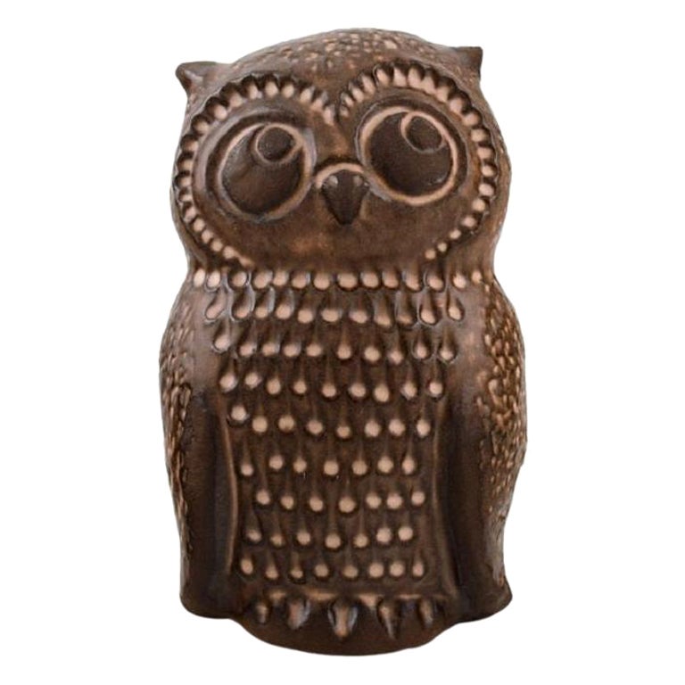 Norrman Ceramics, Sweden, Owl in Glazed Ceramics, 1970s