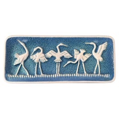Norrman Motala Blue Crane Wandtafel aus Keramik, 1960er Jahre