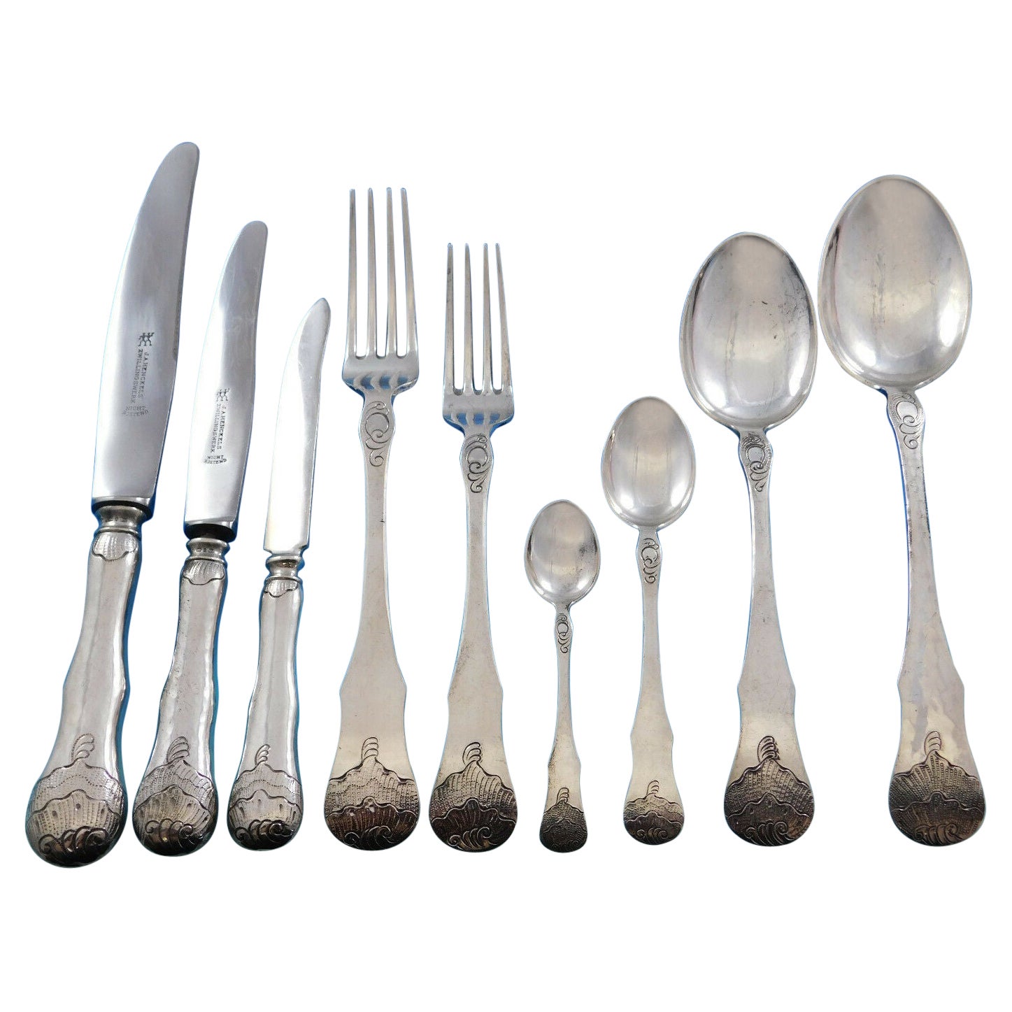 Norrona by David Andersen 830 Silver Flatware Set Dinner Service 60 Pcs c1920