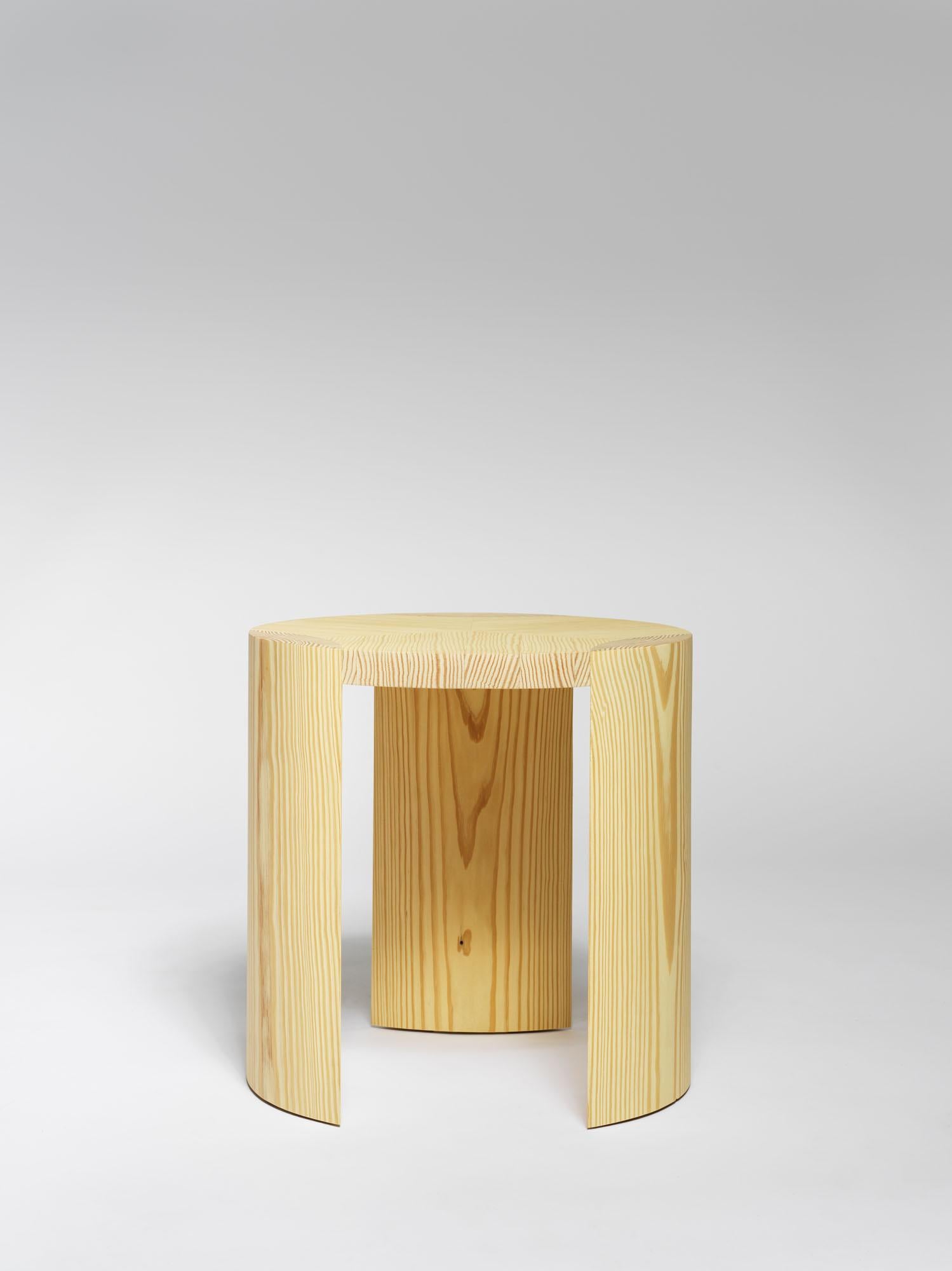 Nort coffee table by Tim Vranken
Materials: Yellow pine
Dimensions: D 60 x H 25 cm

Tim Vranken is a Belgian furniture designer who focuses on solid, handmade furniture. Throughout his designs the use of pure materials and honest natural