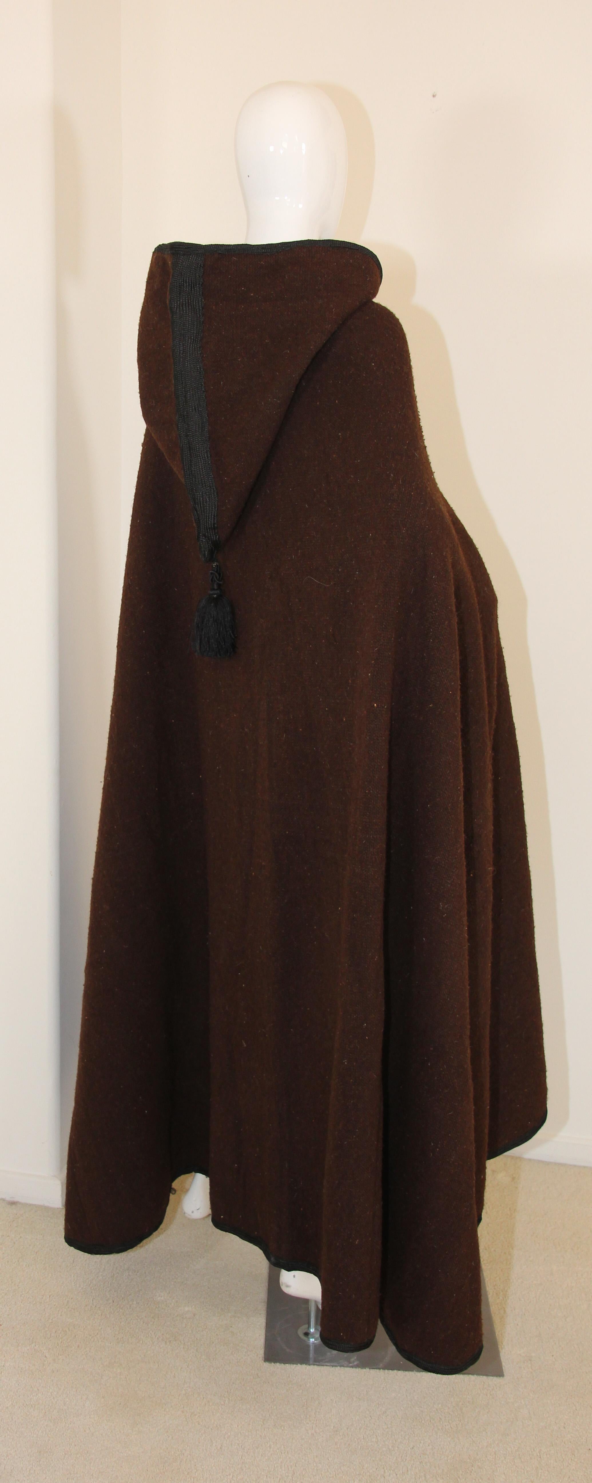 North Africa Berber Ethnic Moroccan Burnous Brown Wool Cape 2