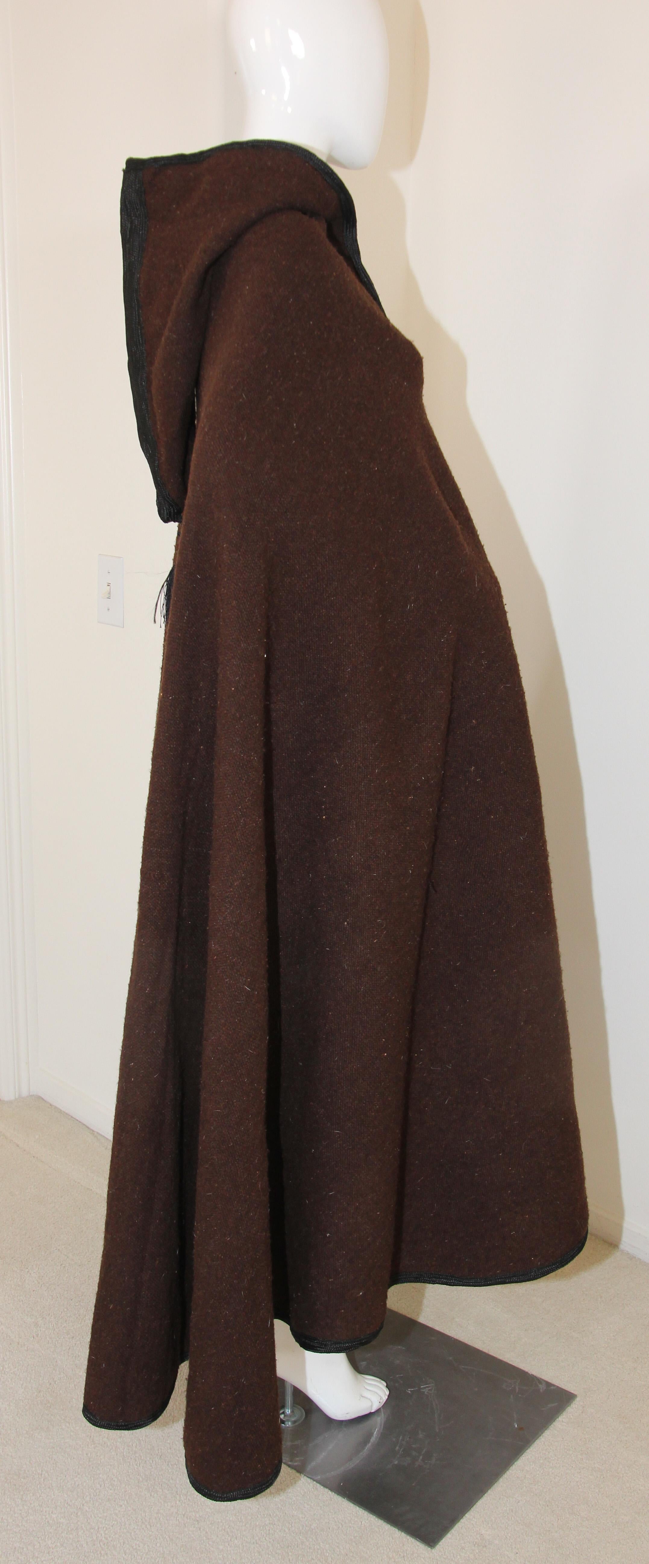 North Africa Berber Ethnic Moroccan Burnous Brown Wool Cape 5