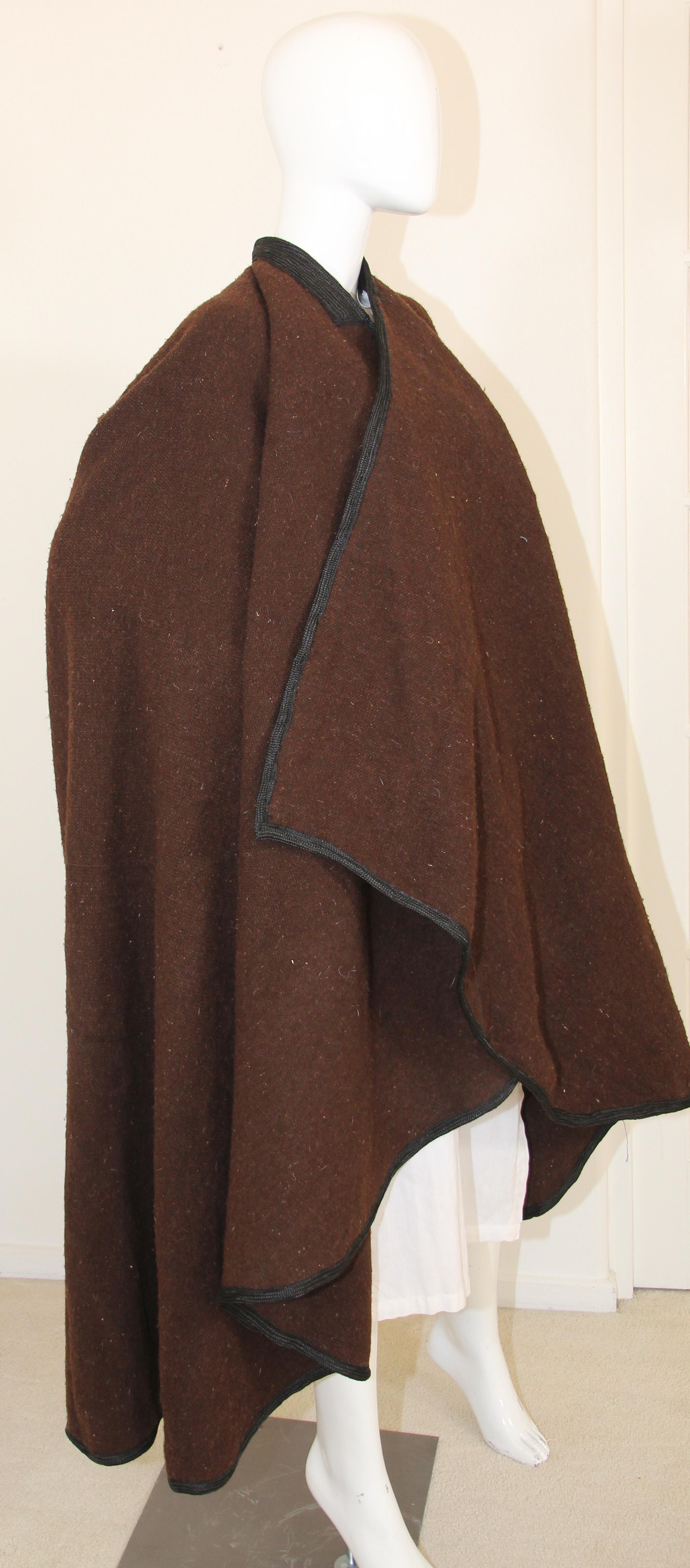 North Africa Berber Ethnic Moroccan Burnous Brown Wool Cape 11