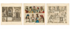 North African Architecture & Costume, Racinet Afrique Plates, Set of 3, 1888