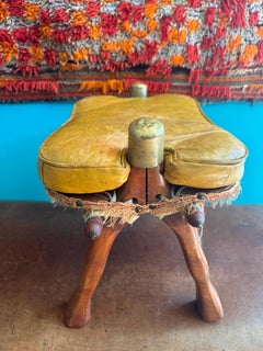 North African Camel Saddle Stool, Mid-20th Century