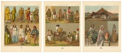 North African Daily Life & Costumes, Racinet Afrique Plates, Set of 3, 1888