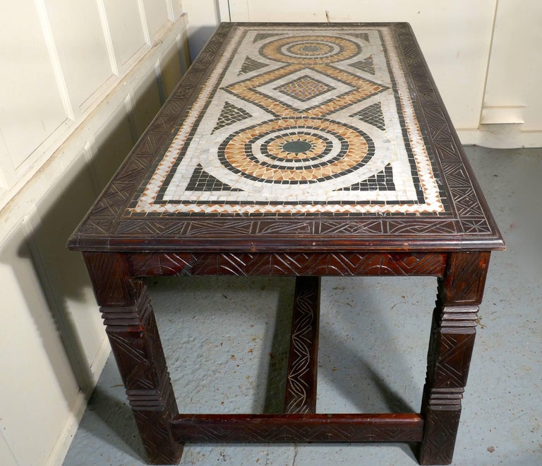 North African Marble Mosaic Table For Sale at 1stDibs