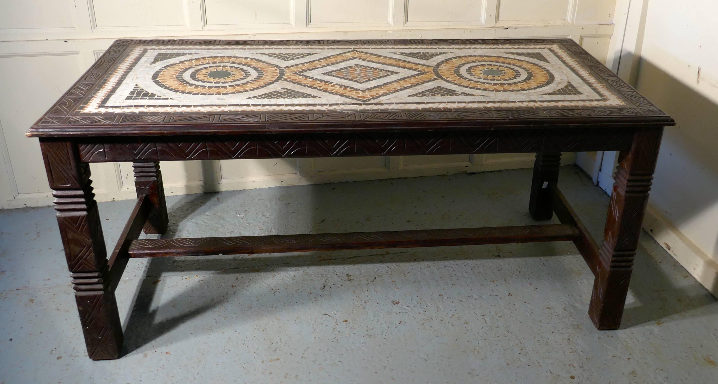 North African Marble Mosaic Table For Sale 3