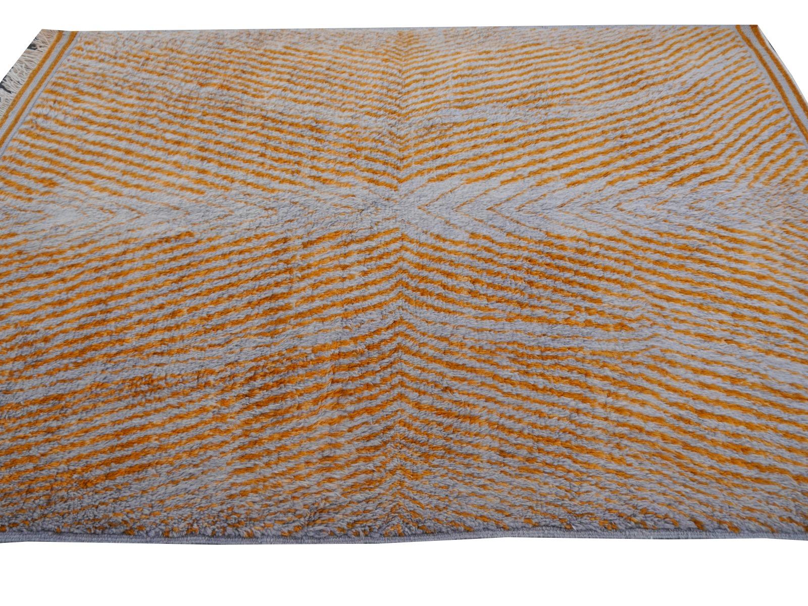 Nordafrikanischer nordafrikanischer marokkanischer Berberteppich mit abstraktem Design in Grau und Kupfer Super Soft Qualität im Angebot 5