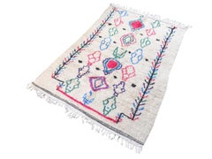 North African Moroccan Berber Rug Diamond Design Soft Quality Beige Pink Purple