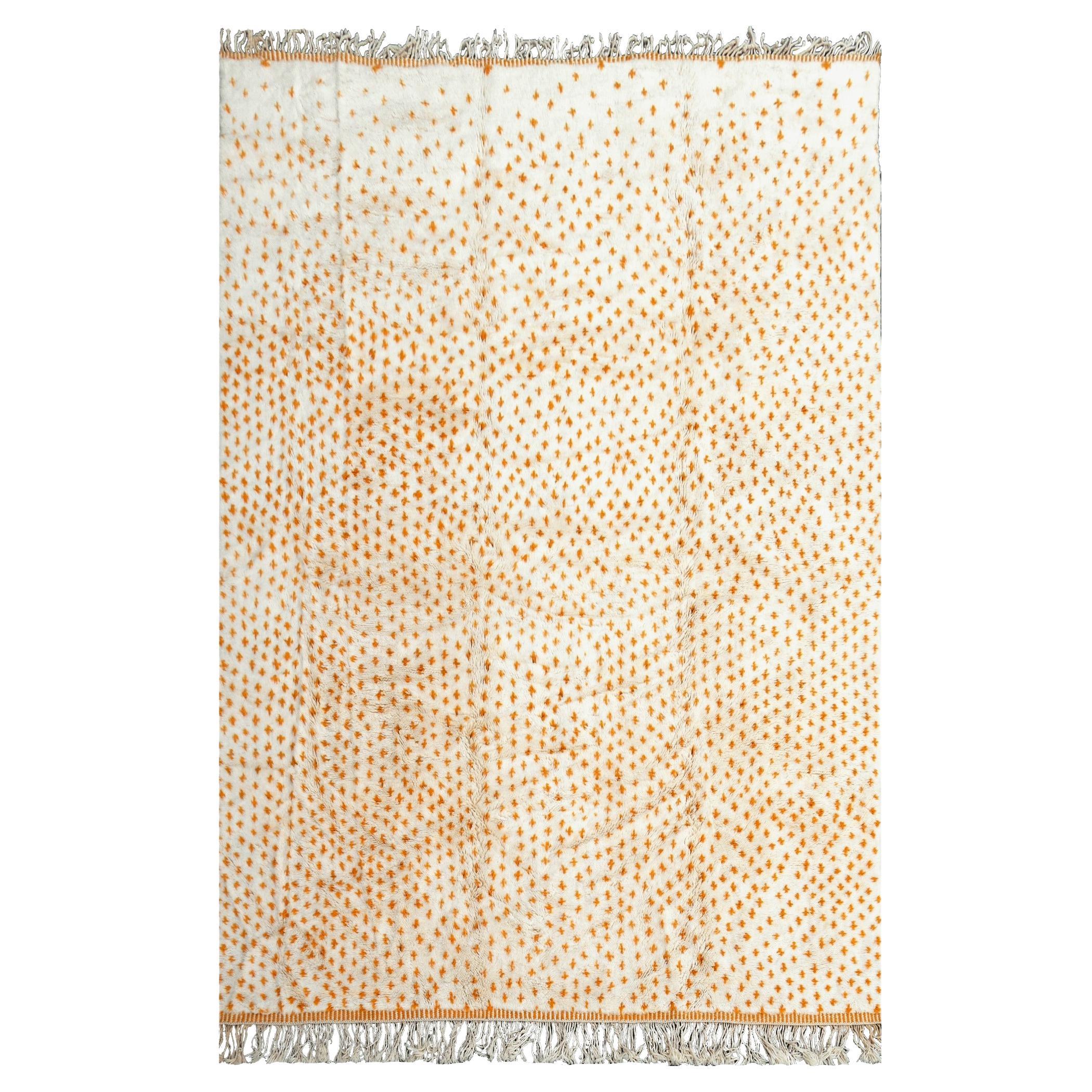 Tapis berbère marocain nord-africain berbère en laine nouée à la main motif Djoharian 14 x 10 pieds 