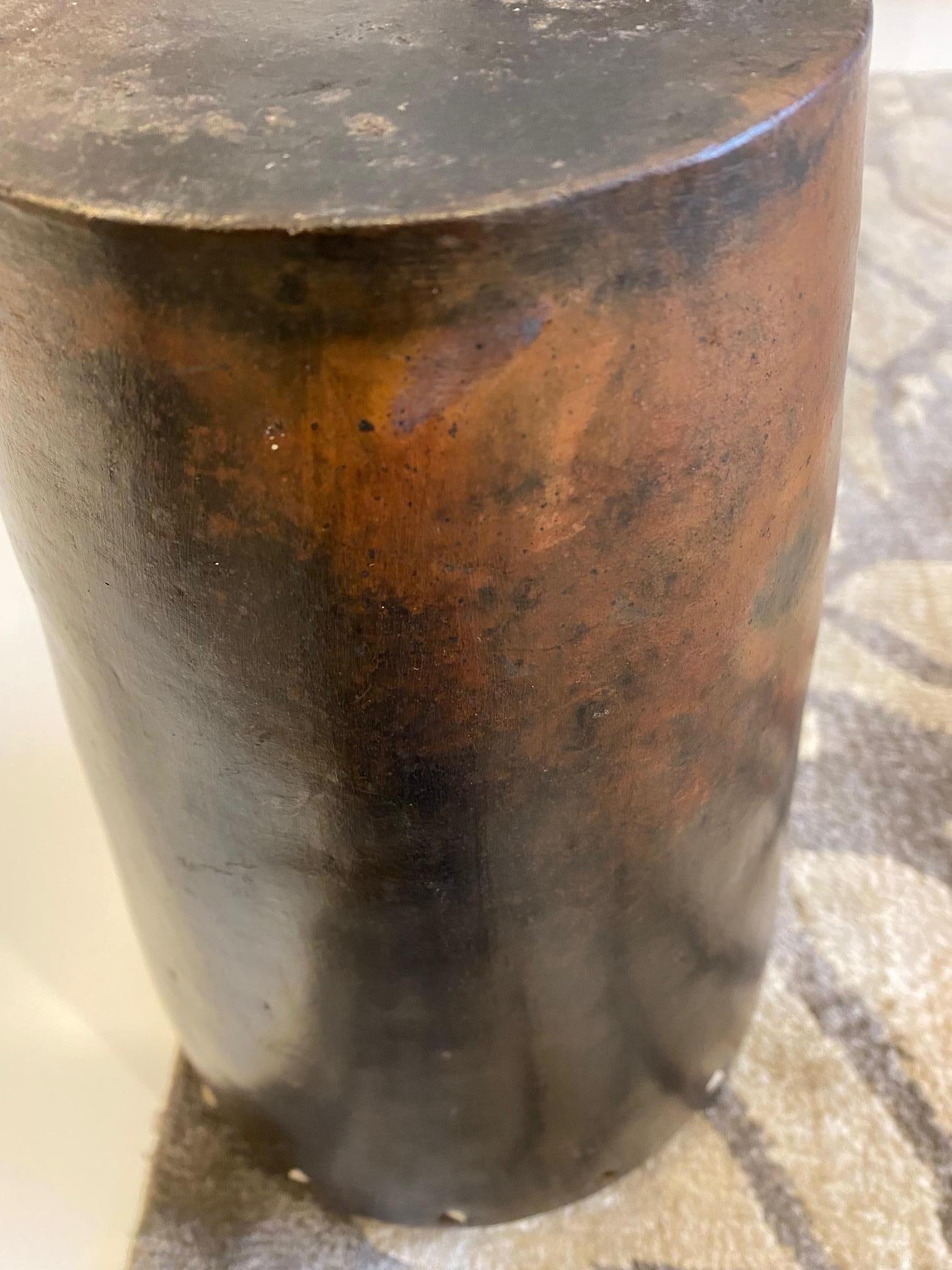 Vaso in terracotta patinata nordafricana con intarsi in osso, in vendita 2
