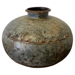 North African Round Metal Water Vase  A rather primitive piece