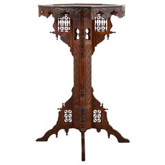 Antique North African Round Pedestal Table