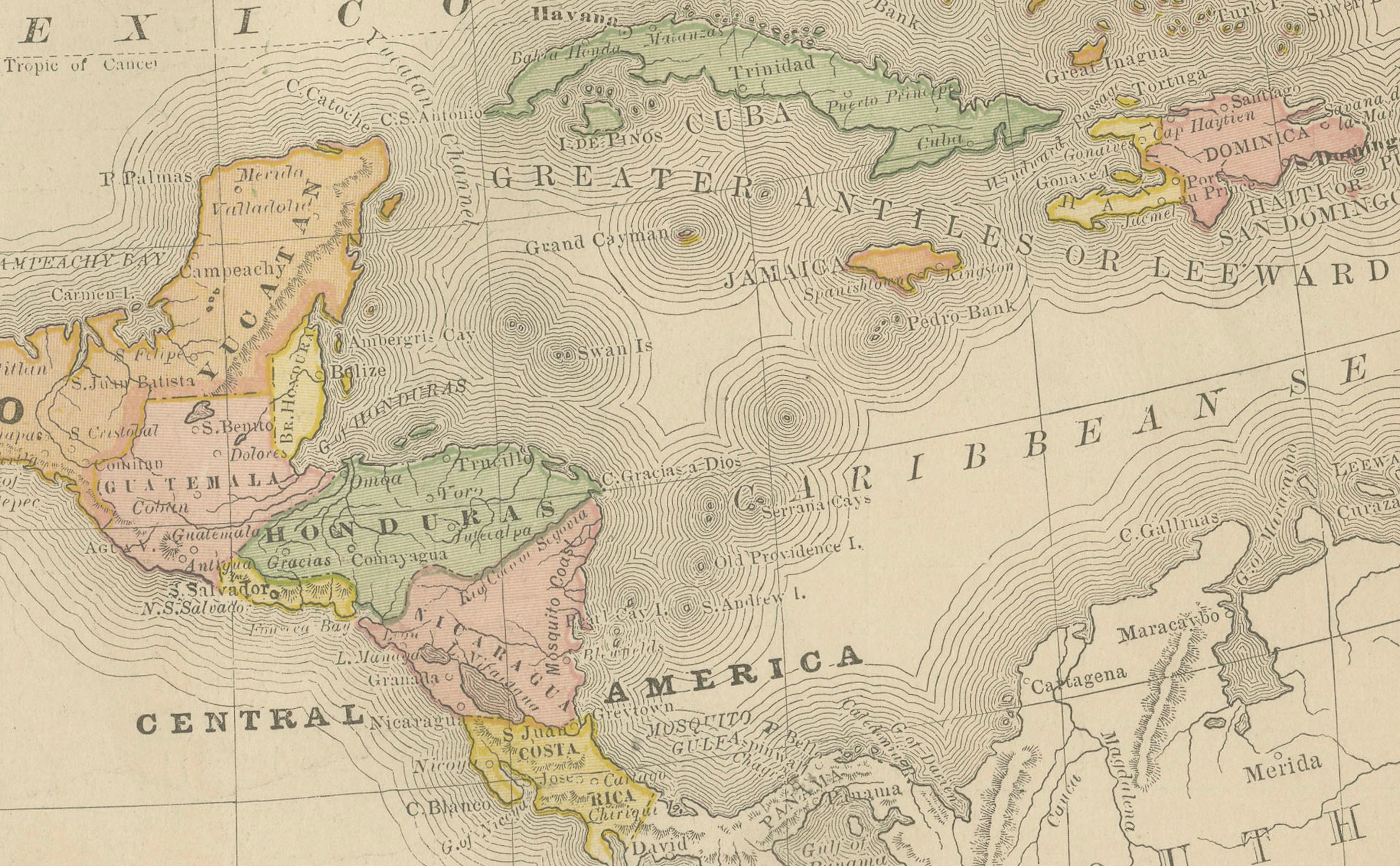 Antike Eisenbahnkarte von Nordamerika, ca. 1888 - USA, Kanada und Mexiko (19. Jahrhundert) im Angebot
