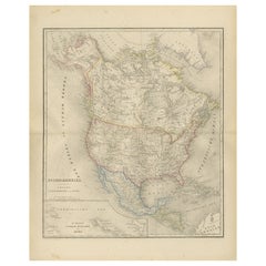 North America Map with USA, Canada & Mexico – Nieuwe Hand-Atlas, 1876