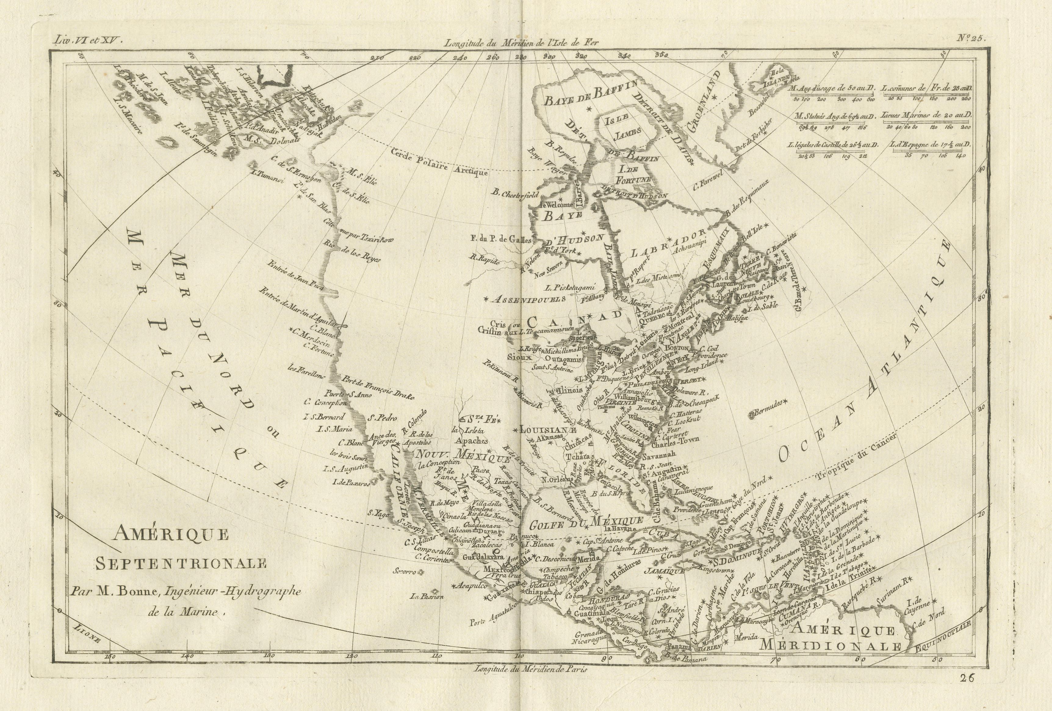 North America & the Pacific – Rigobert Bonne’s Enlightenment Map, c.1780