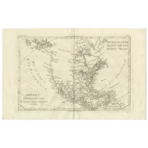 North America & the Pacific – Rigobert Bonne’s Enlightenment Map, c.1780