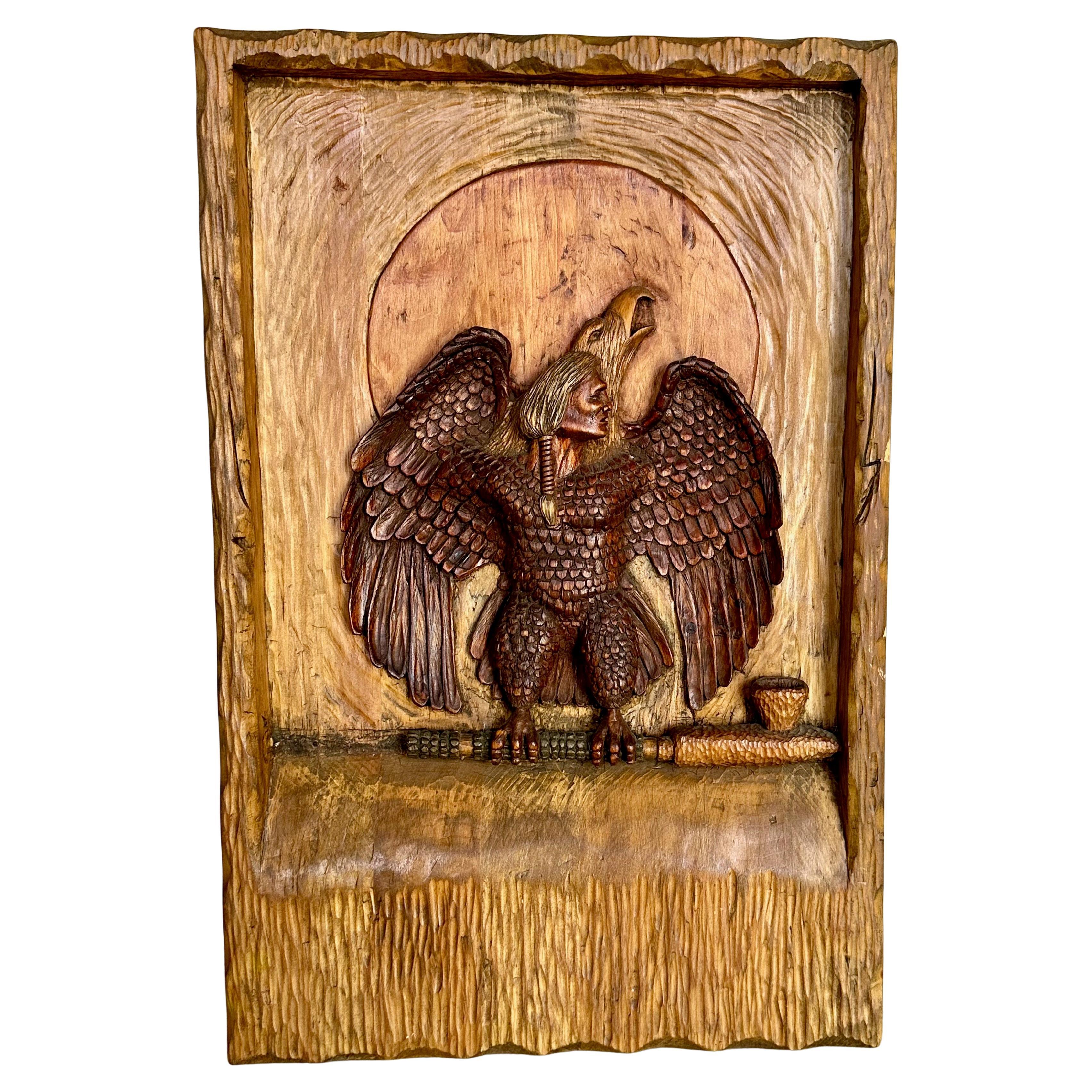 Águila india norteamericana Tallada en madera Águila de Wilfred Swampy en venta