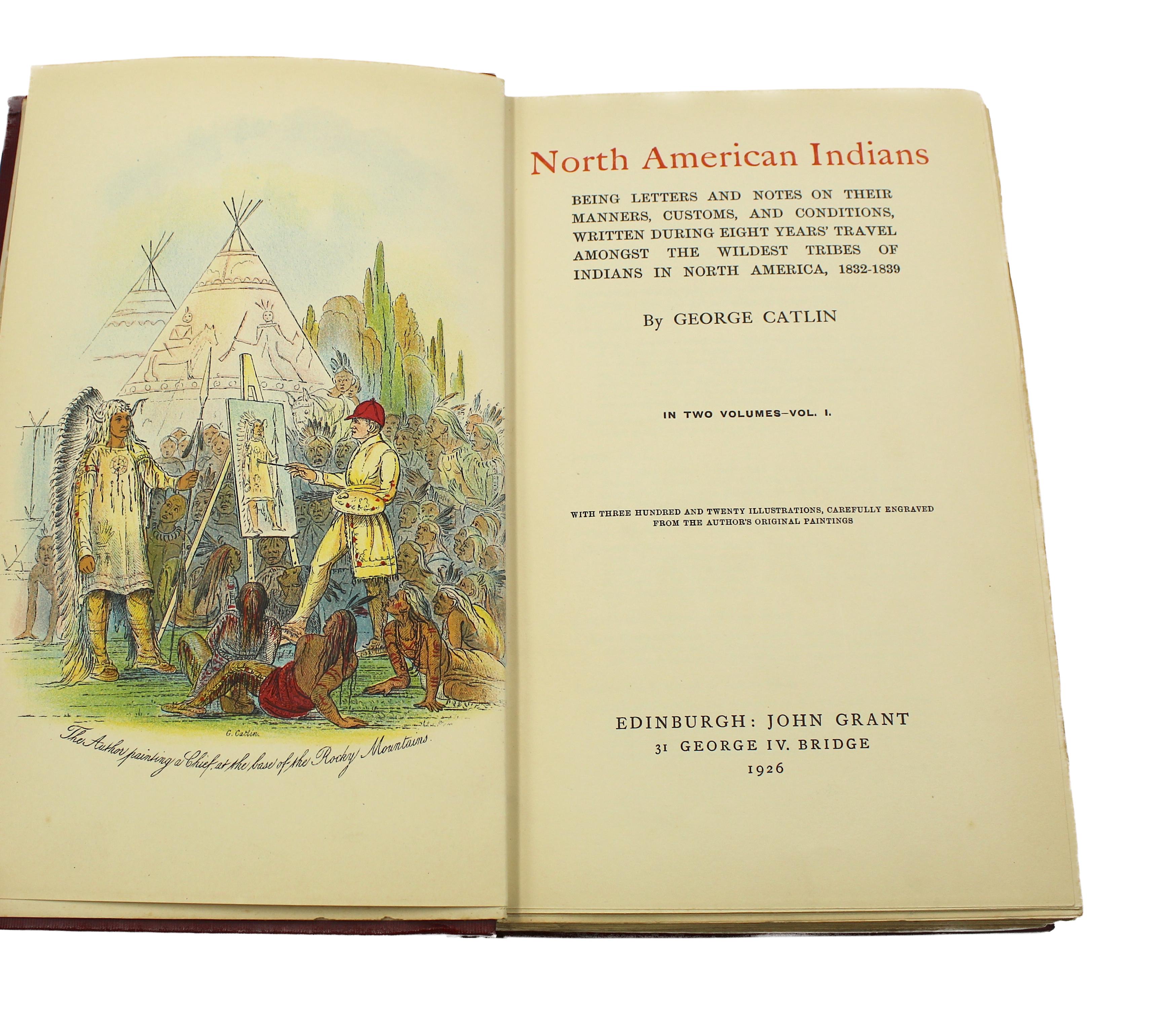 Les Indes nord-américaines de George Catlin, deux volumes, première édition par subvention, 1926 en vente 2