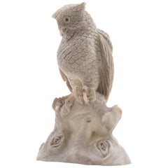 North American Moose Antler Carving of Owl