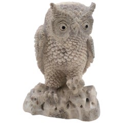 North American Moose Antler Carving Owl