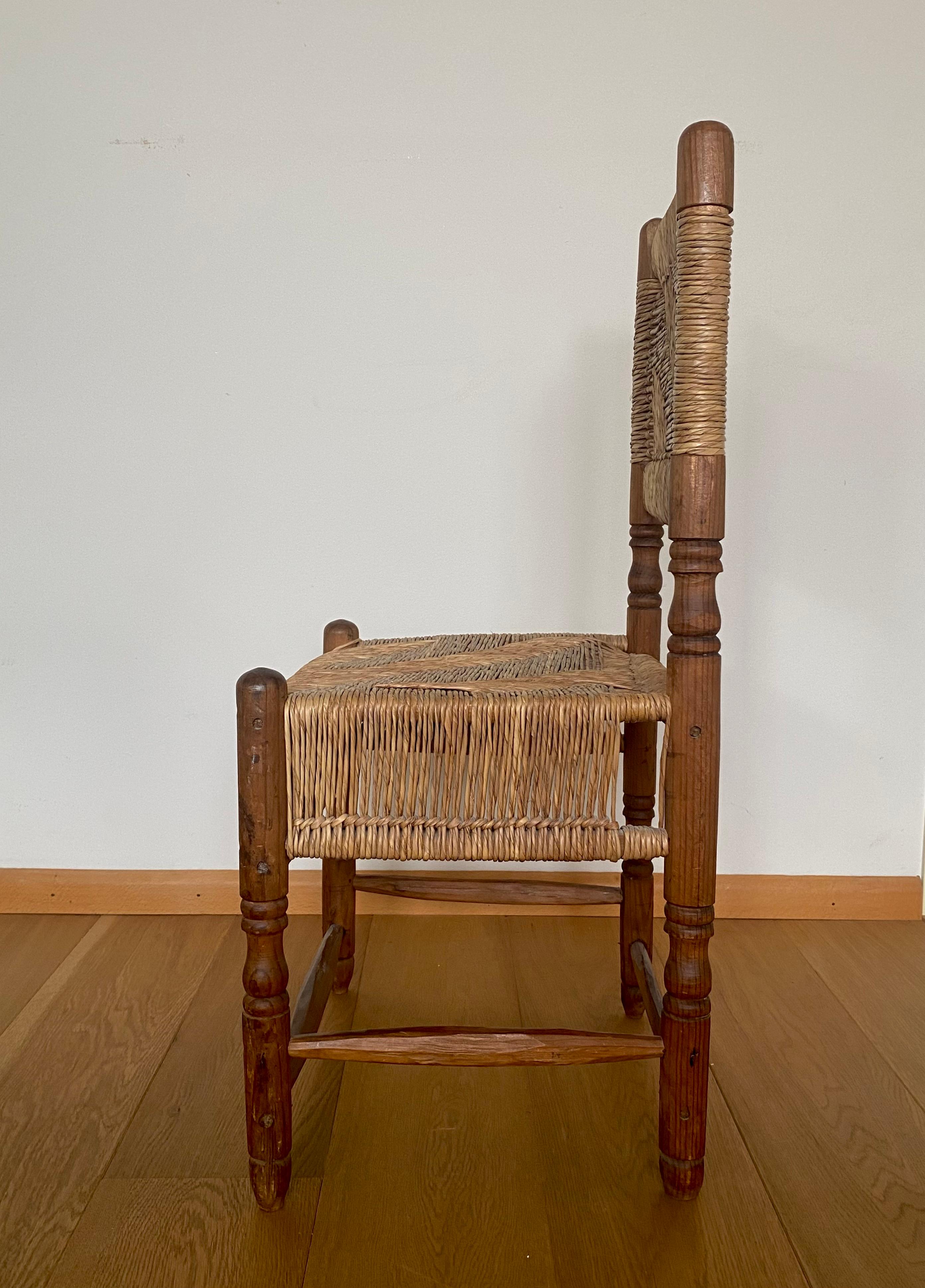 wooden chair woven seat
