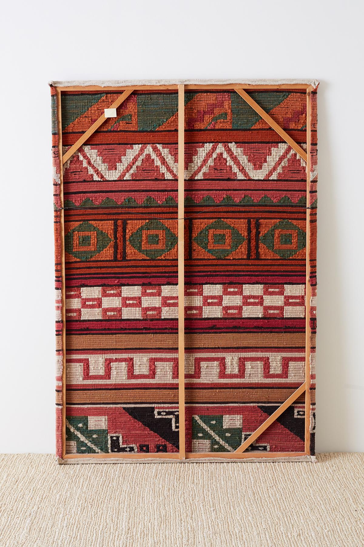 North American Woven Geometric Textile Mounted Panel For Sale 12