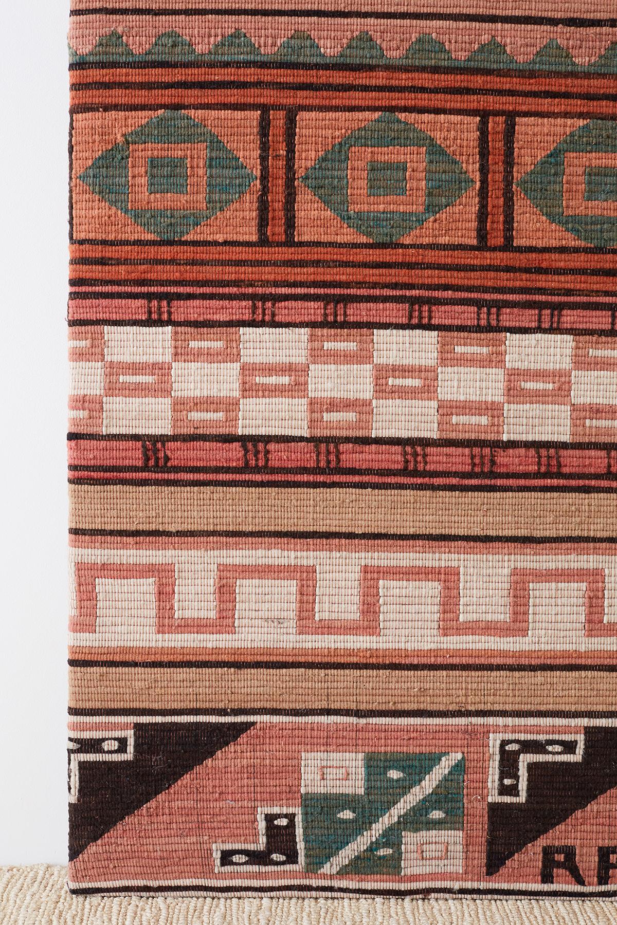 Nordamerikanisches gewebtes geometrisches Textil-Paneel mit Textilbeschlägen (20. Jahrhundert) im Angebot