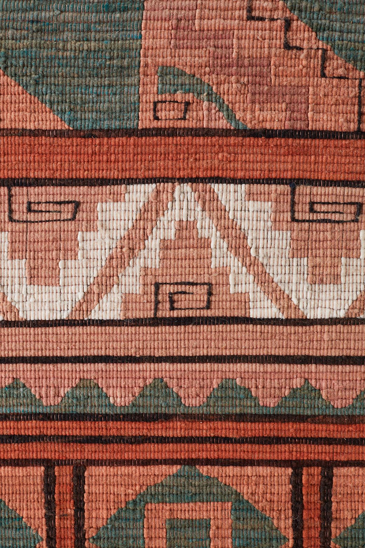 Nordamerikanisches gewebtes geometrisches Textil-Paneel mit Textilbeschlägen im Angebot 2