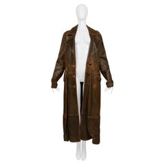 Vintage North Beach Leather Brown Distressed Duster