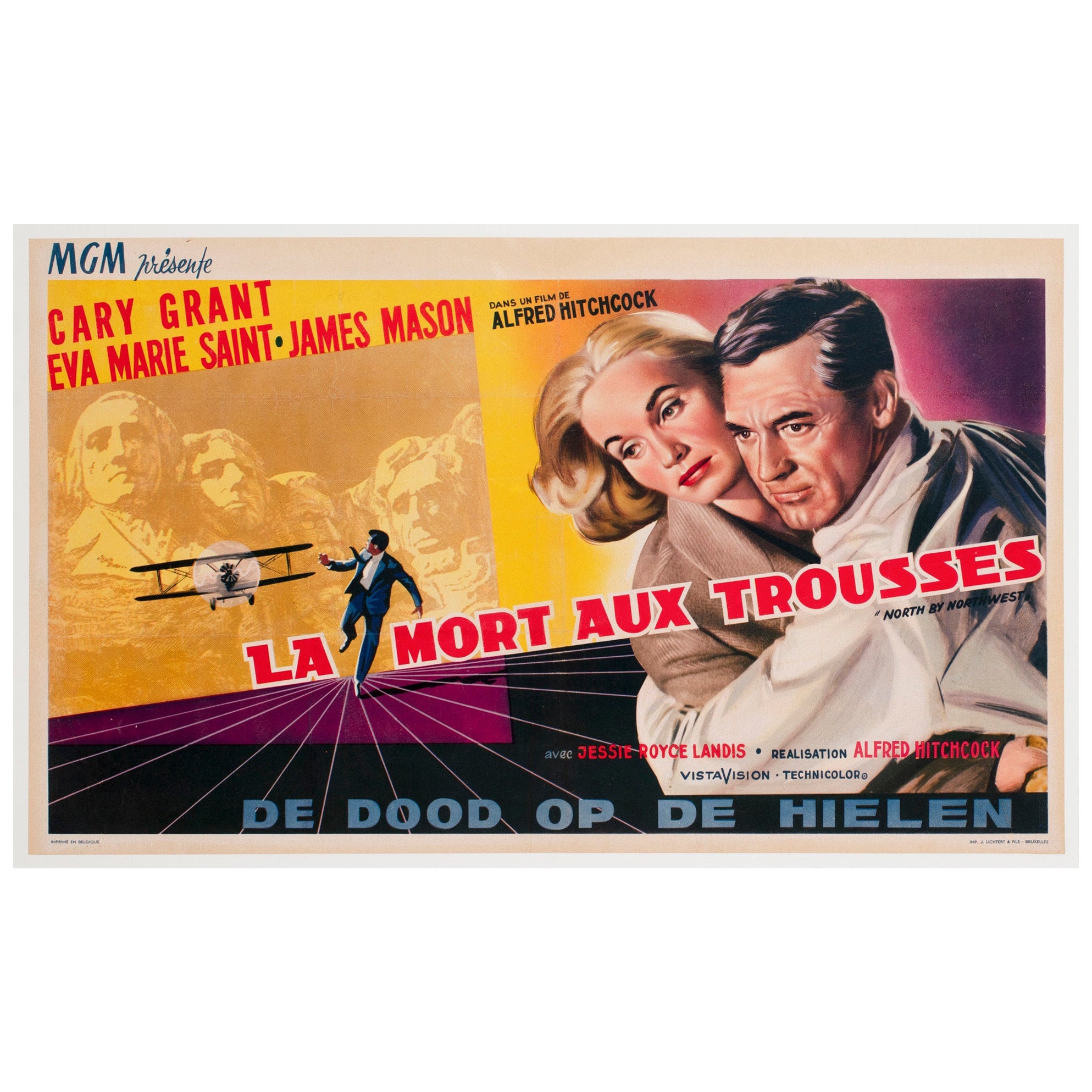 North by Northwest 1959 Belgian Film Poster