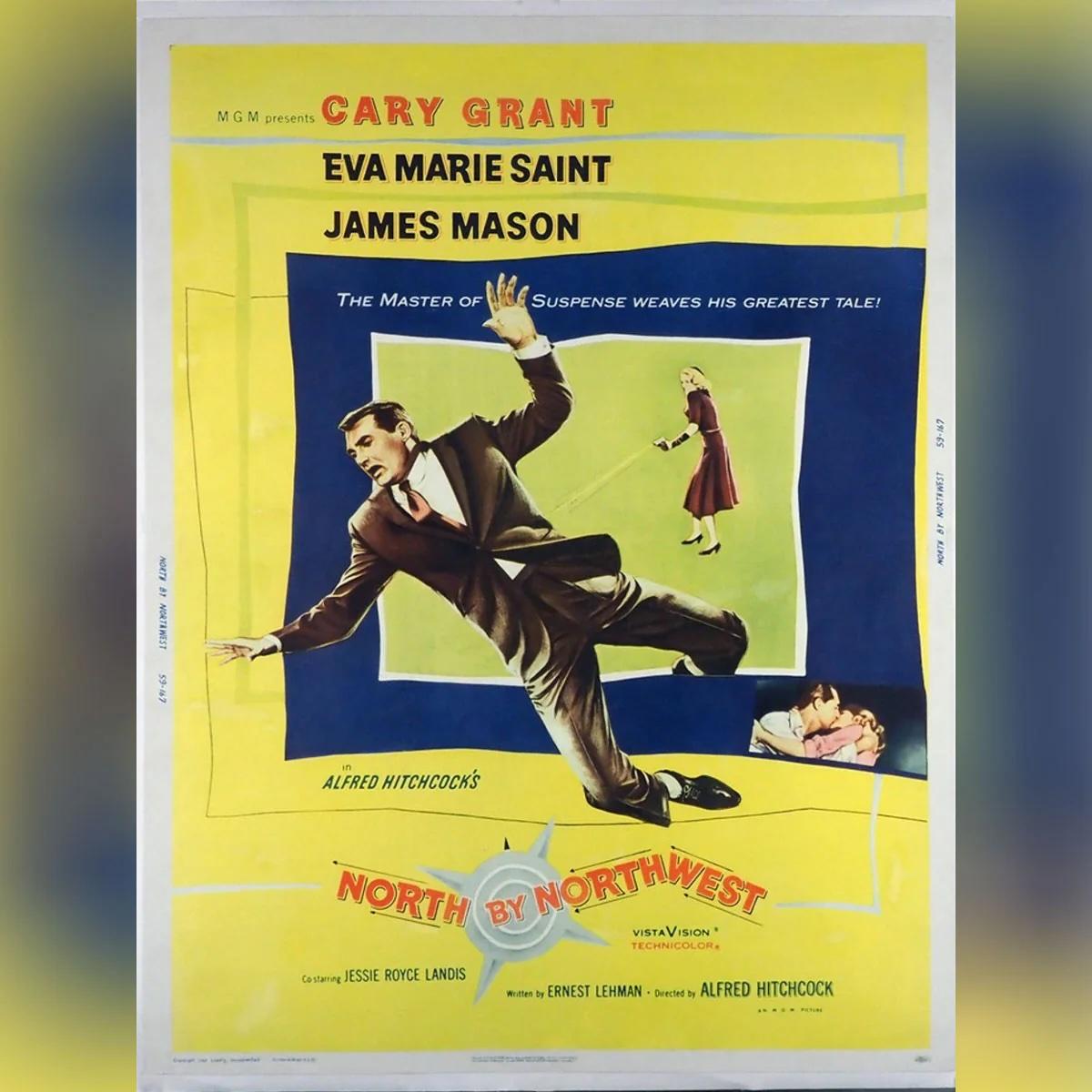 North By Northwest (1959)
US 30 x 40 (30 X 40 Inches)

MGM Original 30x40 poster (1959) for the Alfred Hitchcock masterpiece NORTH BY NORTHWEST (1959), starring Cary Grant, Eva Marie Saint, Leo G. Carroll, James Mason, and Martin Landau. One of the