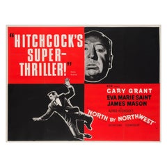 Affiche d'origine du film britannique North by Northwest, années 1950