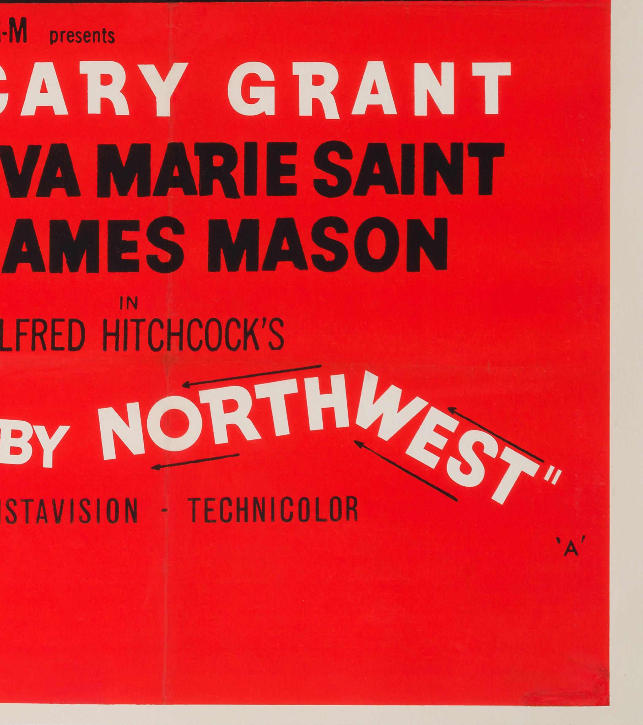 North by Northwest Original British Film Poster, 1950s, Hitchcock For Sale 3