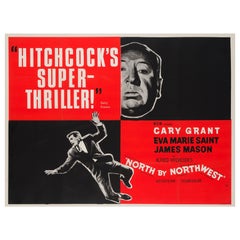 Poster cinematografico originale di North by Northwest, anni '50, Hitchcock