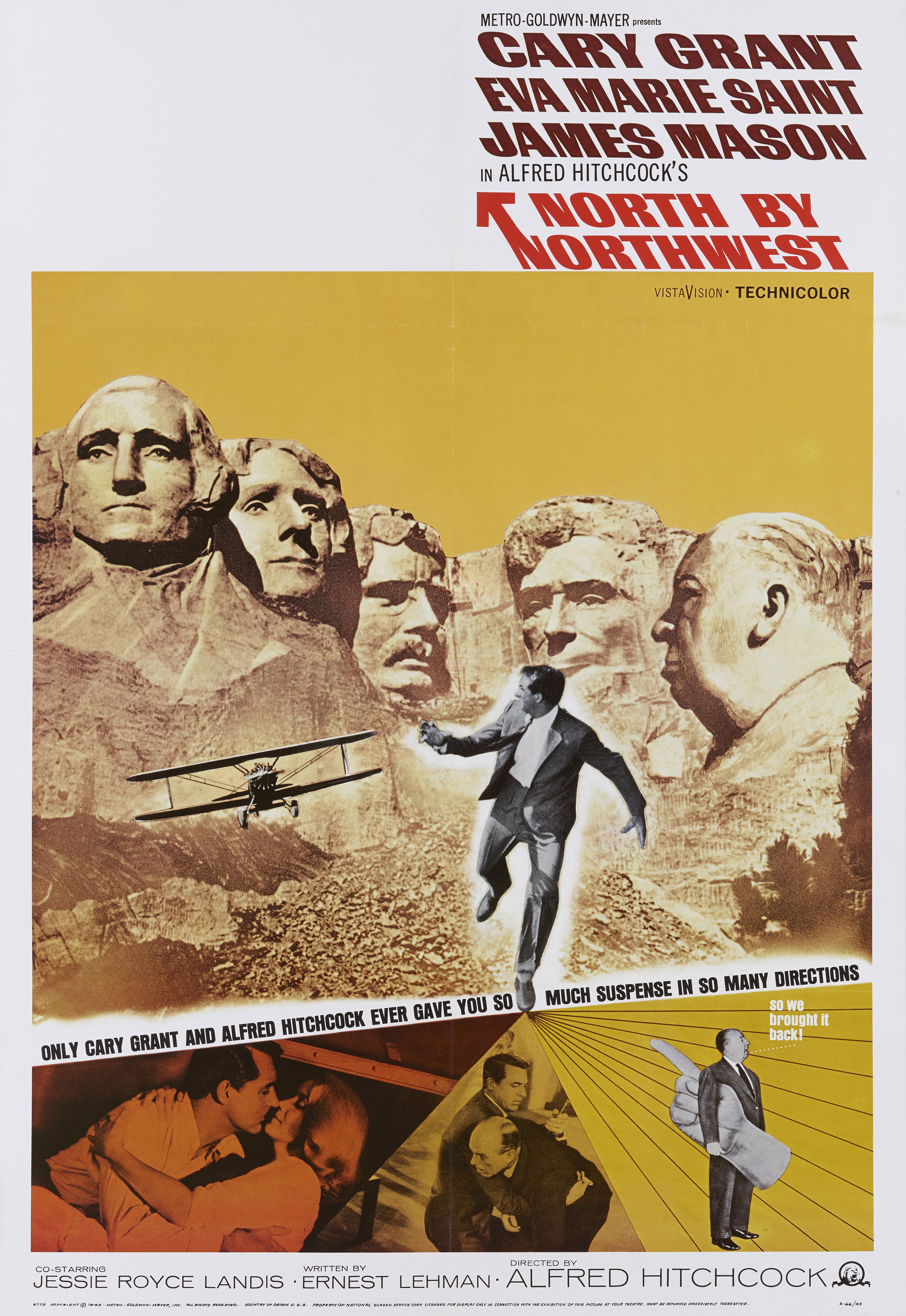 Affiche originale du film « North by Northwest » (L'Ouest du Nord-Ouest) Excellent état - En vente à London, GB