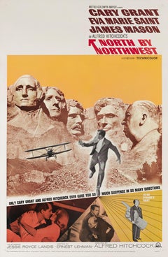 Poster cinematografico originale di "North by Northwest" negli USA