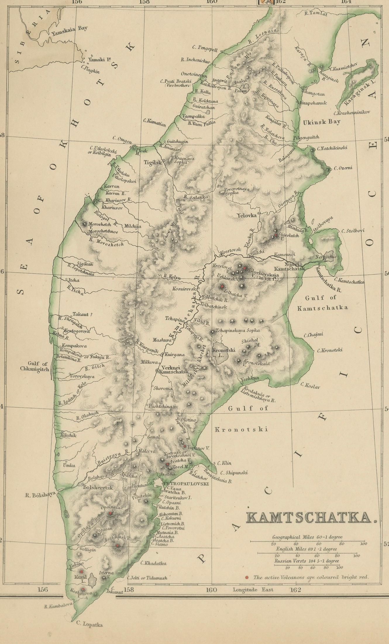 North Circumpolar Regions with Kamtschatka & Vancouver Island, Antique Map 1860
