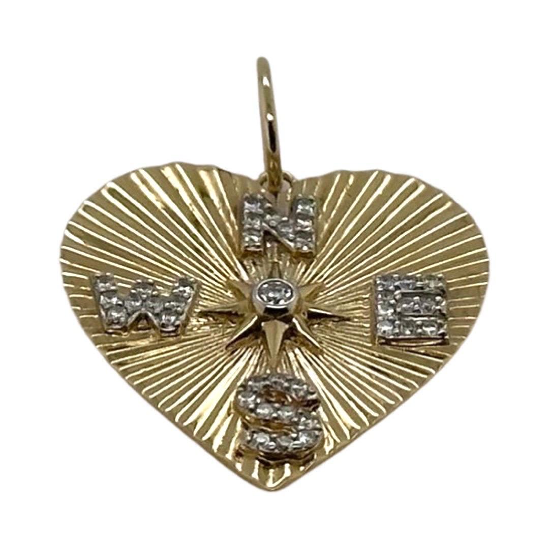 North East South West Diamond Heart Charm In New Condition For Sale In Toronto, CA