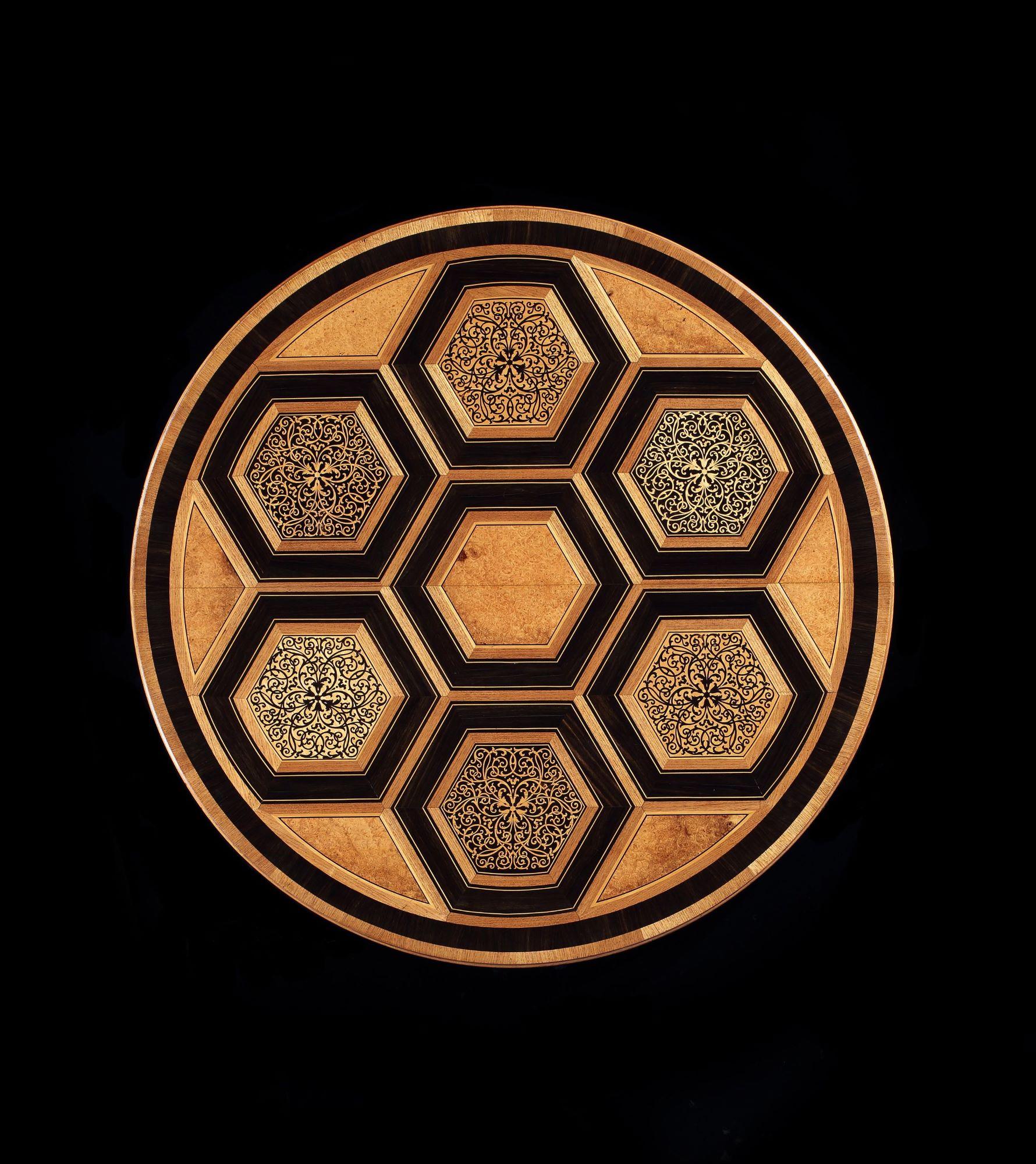 Aesthetic Movement North European Late 19th Century Marquetry Centre Table For Sale