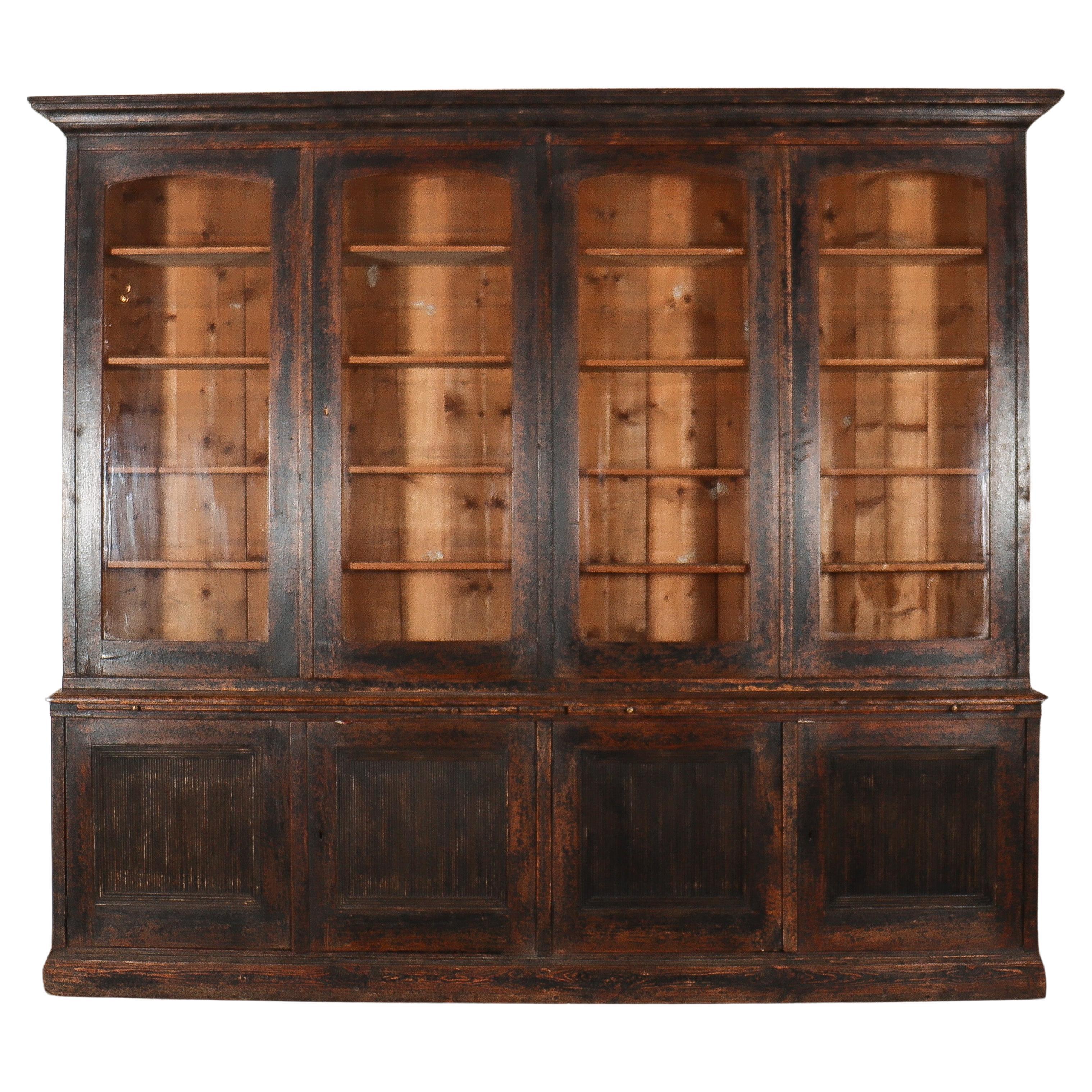 North European Painted Library Bookcase For Sale