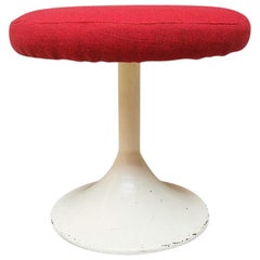 North European Space Age Red Tulip-Style Stool, 1970s