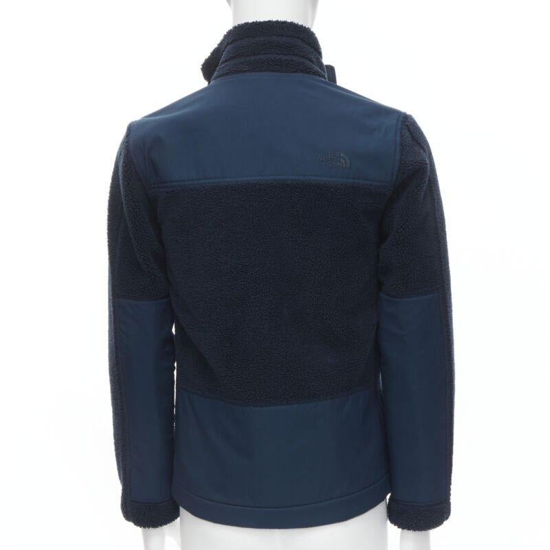Uomo NORTH FACE - Giacca con zip asimmetrica in pile blu navy con tasche ad aletta XS S in vendita